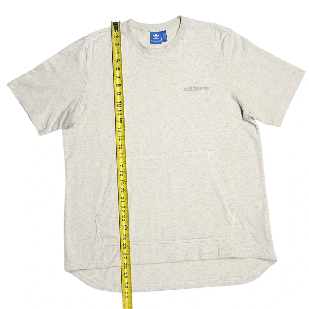 Adidas T Shirt Mens Medium Gray Logo Casual‎ Cotton Short Sleeve * Size:Large